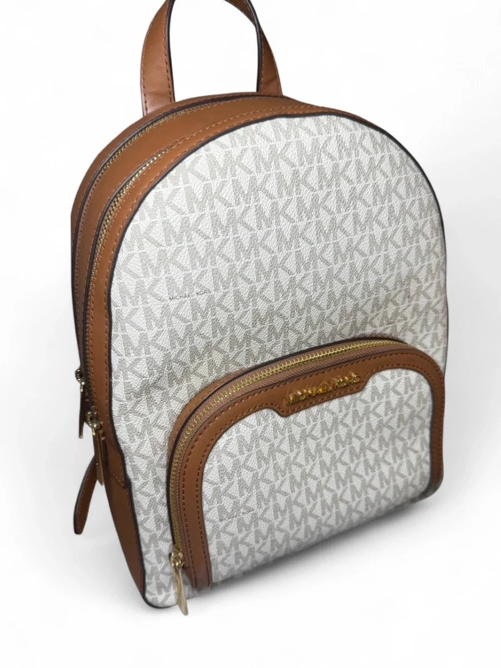 🤎 NWOT Michael Kors Jaycee Medium Logo Backpack - Vanilla/Acorn 🤎